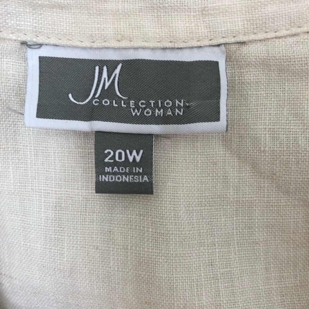Jm Collection Plus Size Button Down Linen Blouse - image 3